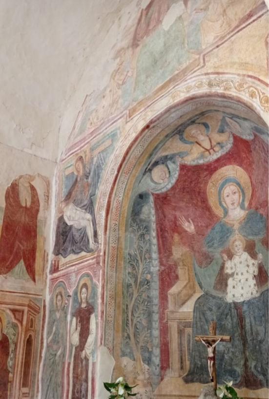 affreschi interni madonna di juso, palo del colle